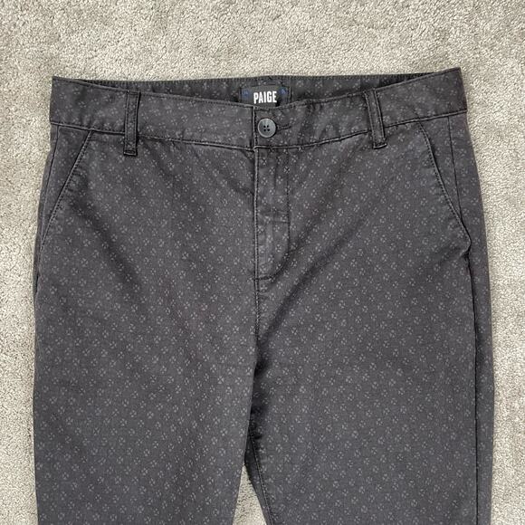 PAIGE Mens Stafford Printed Slim Fit Trouser Pant Grey Multi 31x32 Chino Stretch - Picture 11 of 15